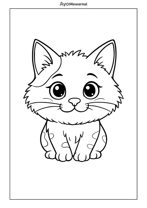 Gambar Mewarnai Anak Kucing Berbulu Berantakan
