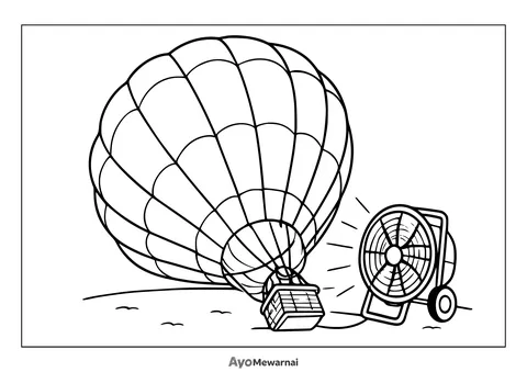 Gambar Mewarnai Balon Udara Mengembang