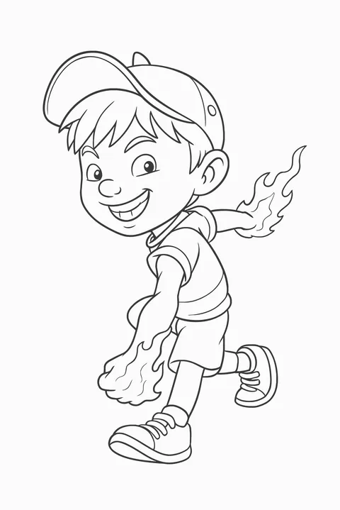 Gambar Mewarnai Boboiboy Api