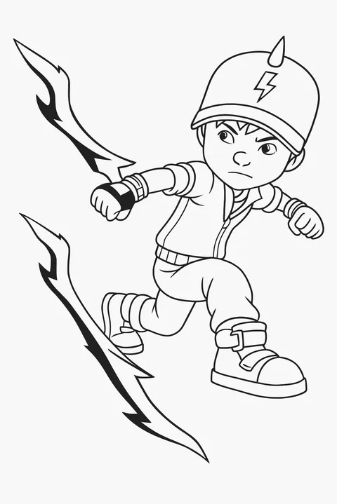 Gambar Mewarnai Boboiboy Galaxy Petir