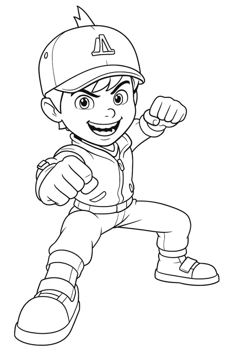 Gambar Mewarnai Boboiboy Galaxy Tanah