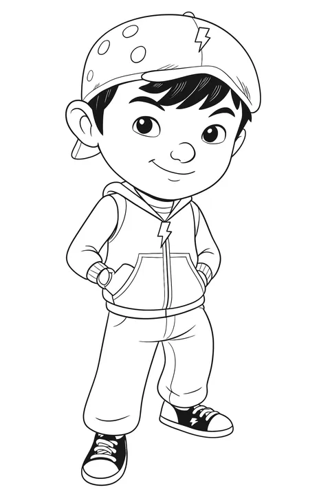 Gambar Mewarnai Boboiboy Kecil