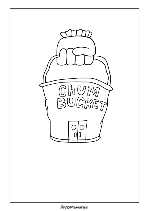 Gambar Mewarnai Chum Bucket Rumah Plankton