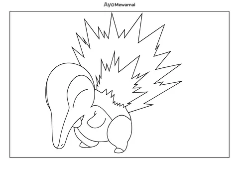Gambar Mewarnai Cyndaquil Pokemon Tipe Api