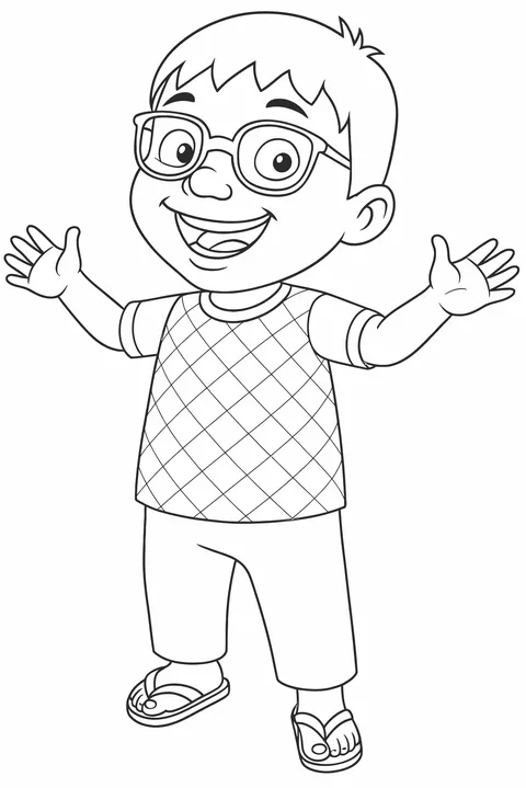 Gambar Mewarnai Ehsan Upin Ipin