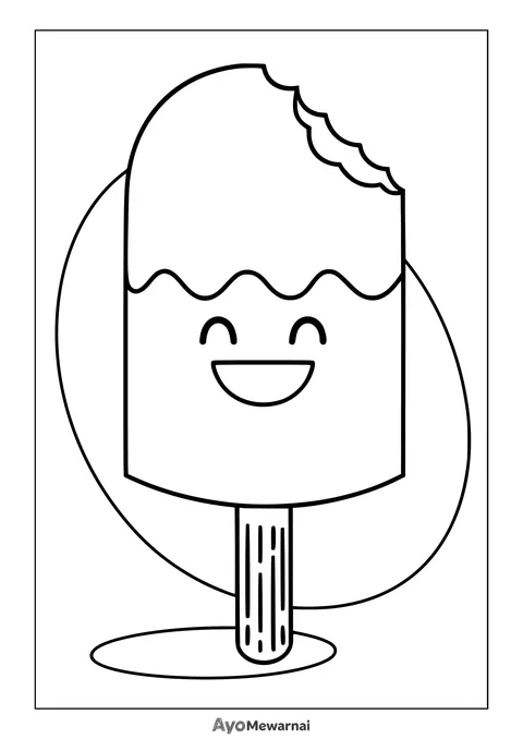 Gambar Mewarnai Es Krim Stik Karakter