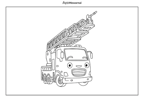 Gambar Mewarnai Frank si Truk Pemadam Kebakaran