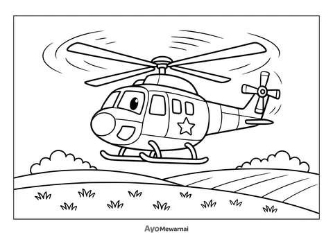 Gambar Mewarnai Helikopter Militer