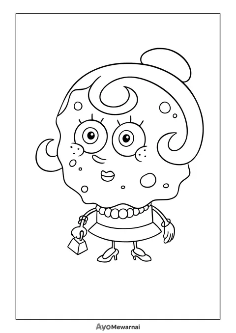 Gambar Mewarnai Ibu Spongebob