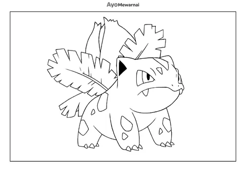 Gambar Mewarnai Ivysaur Evolusi dari Bulbasaur