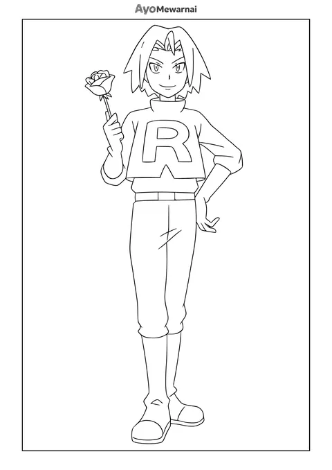 Gambar Mewarnai James dari Tim Rocket