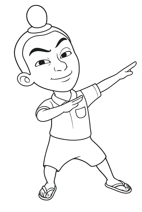 Gambar Mewarnai Jarjit Upin Ipin