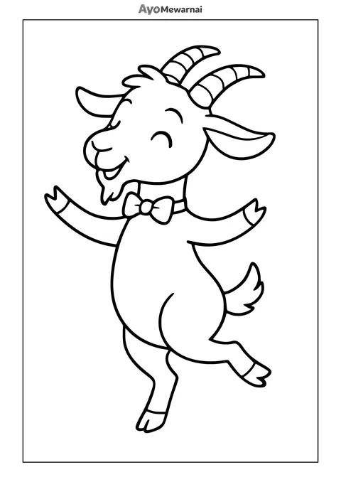 Gambar Mewarnai Kambing Menari