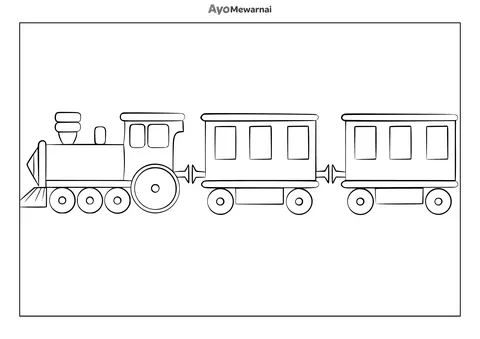 Gambar Mewarnai Kereta Api Penumpang
