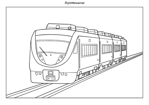 Gambar Mewarnai Kereta Komuter Modern