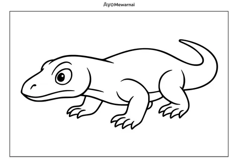 Gambar Mewarnai Komodo Marah