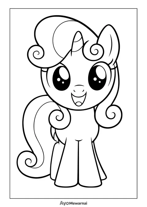 Gambar Mewarnai Kuda Poni Chibi Menggemaskan