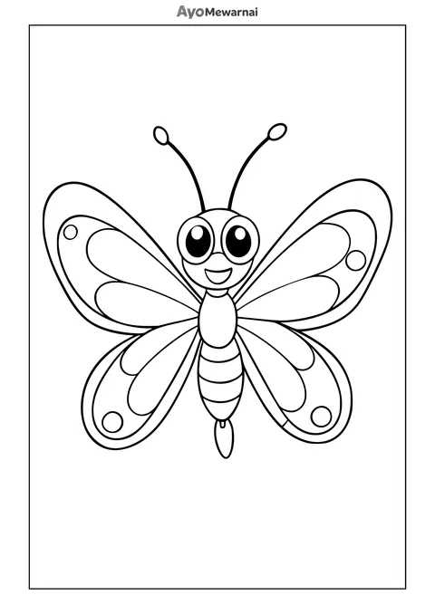 Gambar Mewarnai Kupu-Kupu Mata Besar