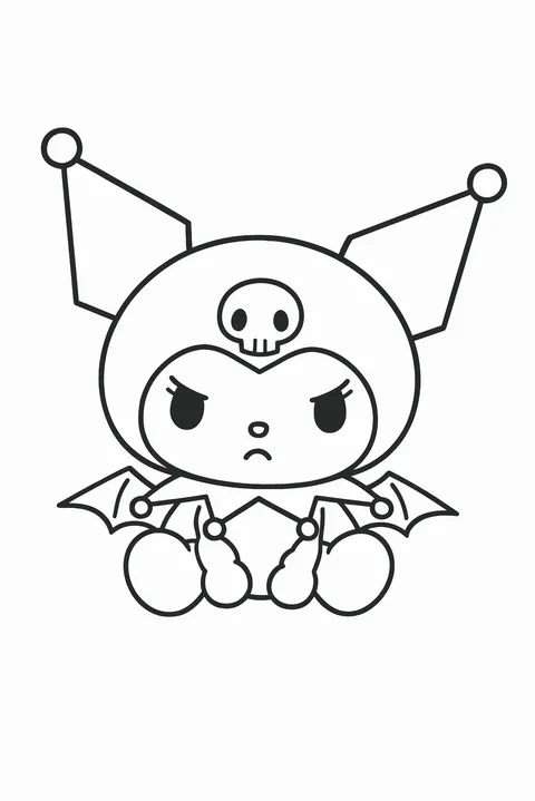 Gambar Mewarnai Kuromi Bersayap
