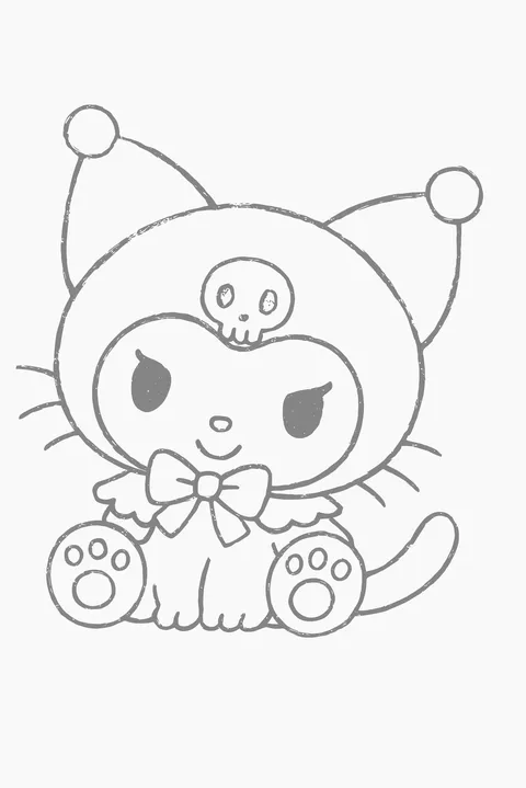 Gambar Mewarnai Kuromi Kecil