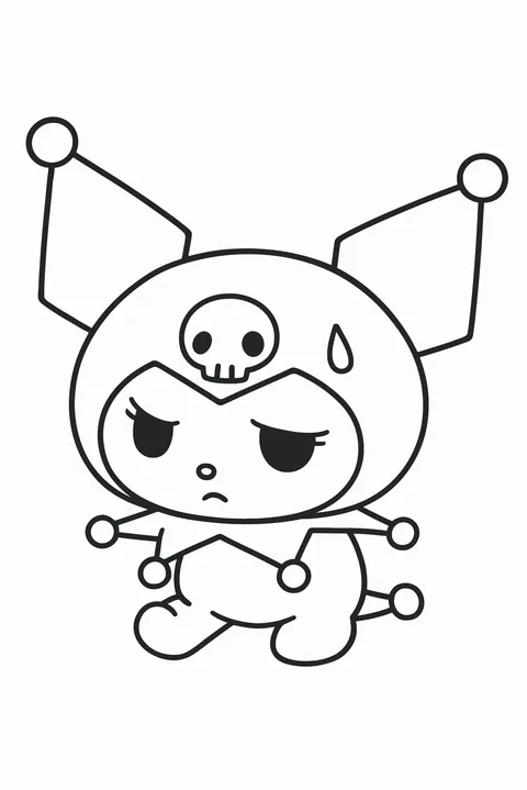 Gambar Mewarnai Kuromi Lelah