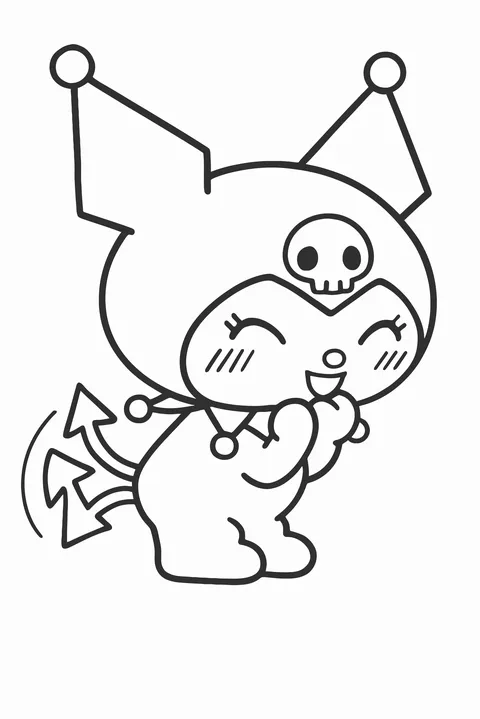 Gambar Mewarnai Kuromi Lucu