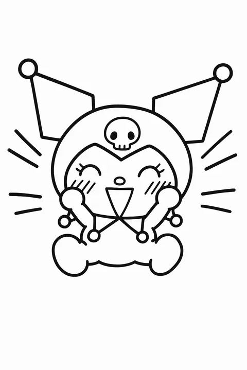Gambar Mewarnai Kuromi Senang
