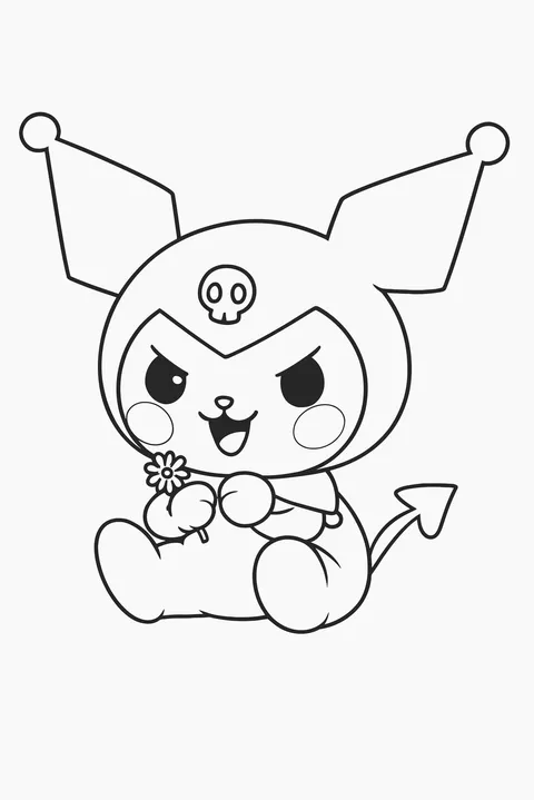 Gambar Mewarnai Kuromi seperti Pikachu