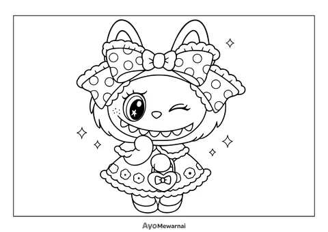 Gambar Mewarnai Labubu Cantik