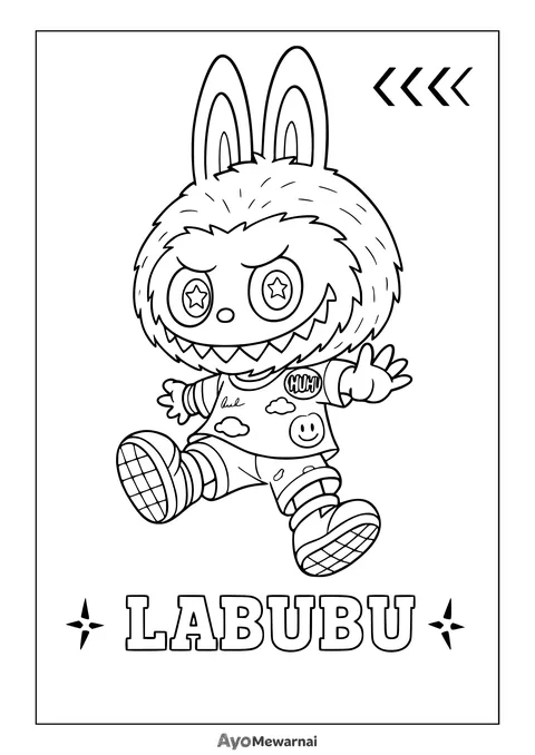 Gambar Mewarnai Labubu Gaya Hip-hop