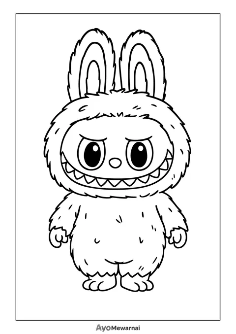 Gambar Mewarnai Labubu Imut dan Lucu