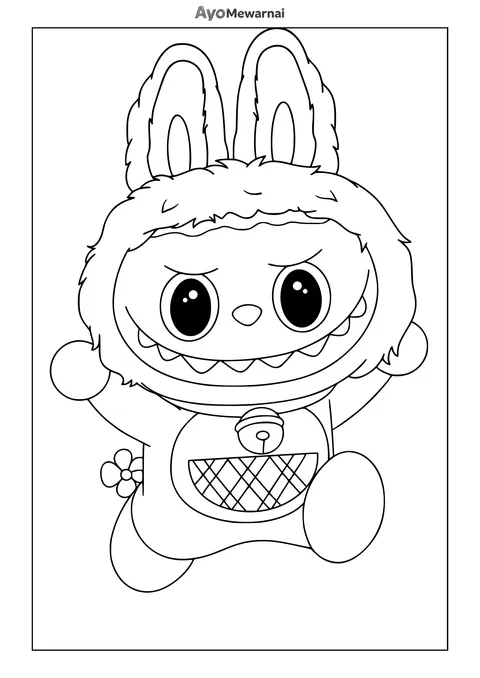 Gambar Mewarnai Labubu Kostum Dorami