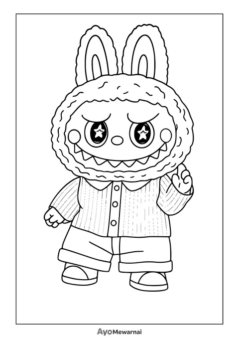 Gambar Mewarnai Labubu Lucu