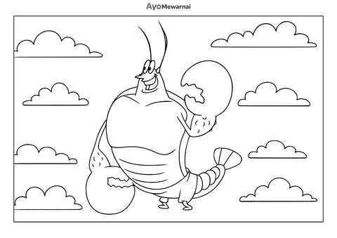 Gambar Mewarnai Larry Spongebob