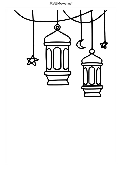 Gambar Mewarnai Lentera Gantung Islami