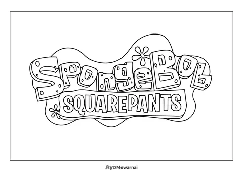 Gambar Mewarnai Logo Spongebob Squarepants