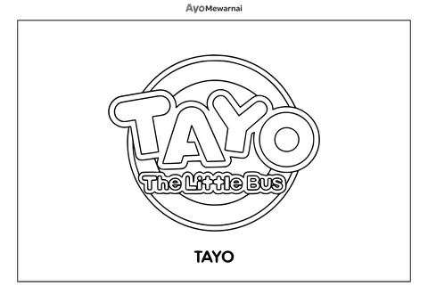 Gambar Mewarnai Logo Tayo The Little Bus