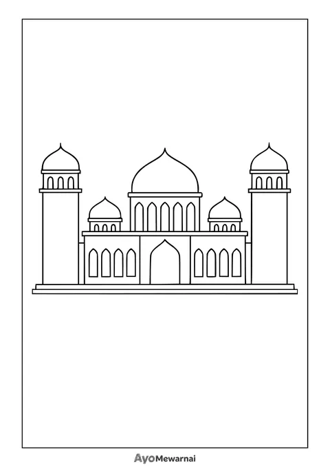 Gambar Mewarnai Masjid agung