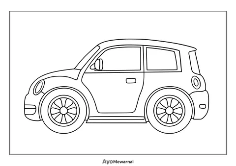 Gambar Mewarnai Mobil dengan Roda Besar