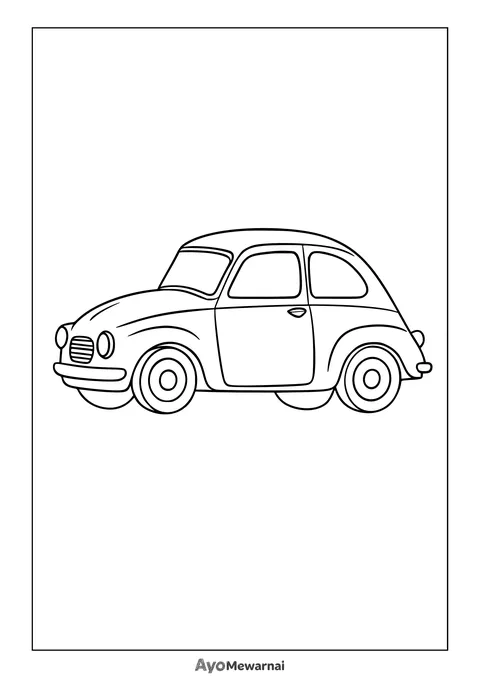 Gambar Mewarnai Mobil Klasik VW Kodok