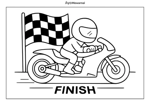 Gambar Mewarnai Motor Drag di Final Balapan