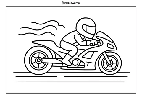 Gambar Mewarnai Motor Drag Melaju Cepat