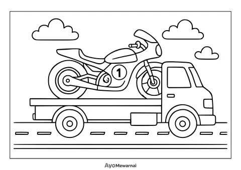 Gambar Mewarnai Motor Drag Menuju Balapan