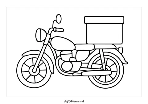 Gambar Mewarnai Motor Kurir