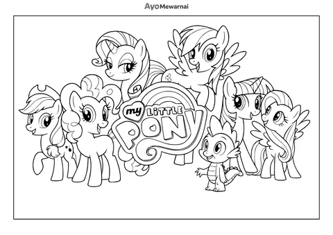 Gambar Mewarnai My Little Pony Semua Karakter
