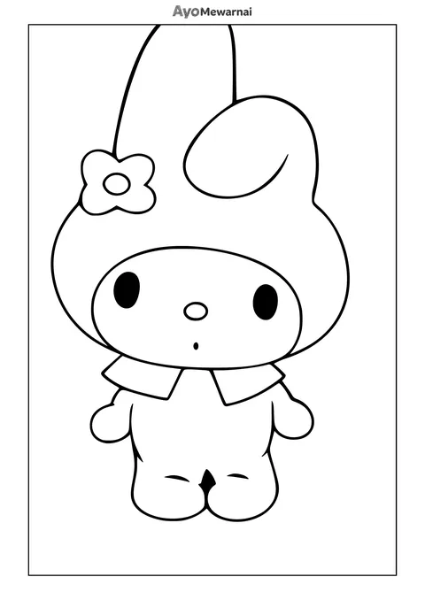 Gambar Mewarnai My Melody Bingung