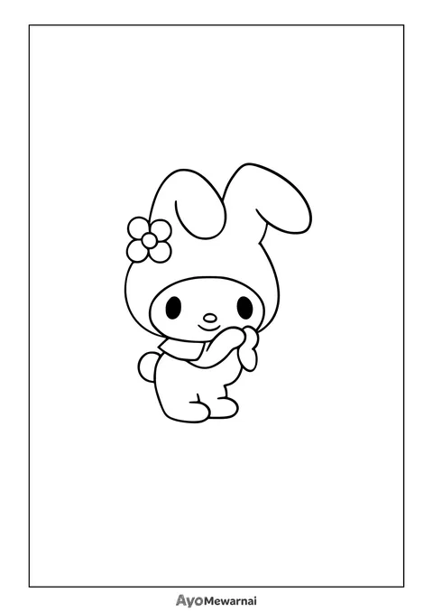 Gambar Mewarnai My Melody Si Kelinci Lucu