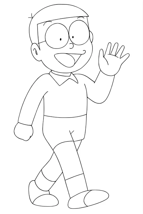 Gambar Mewarnai Nobita