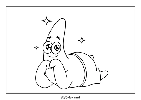 Gambar Mewarnai Patrick Lucu