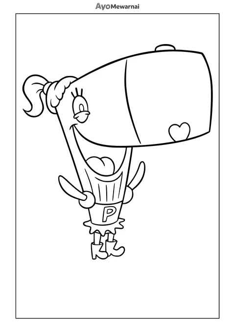 Gambar Mewarnai Pearl Krabs